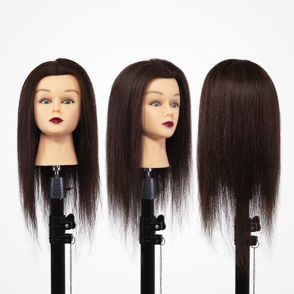 CABEZA MANIQUÍ CABELLO NATURAL CASTAÑO 40-45 CM