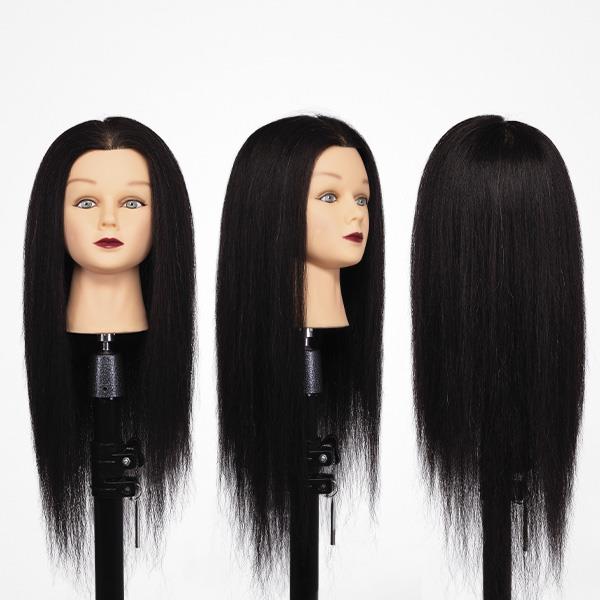 CABEZA MANIQUÍ CABELLO NATURAL NEGRO 55-60 CM