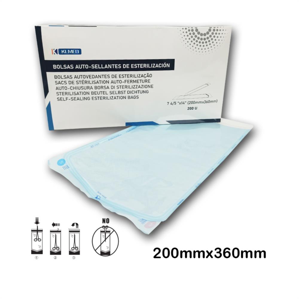 BOLSAS AUTOSELLANTES ESTERILIZACION 200x360mm